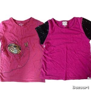 Sz 6 Disney DSigned Black Sequin & Glitter Rainbow Sloth Tshirt Bundle